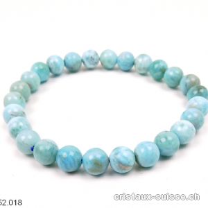 Bracelet Larimar bleu-vert 7,2 mm / 18 cm. Offre Spéciale