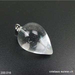 1 Pendentif Cristal de verre 2 cm avec boucle métal
