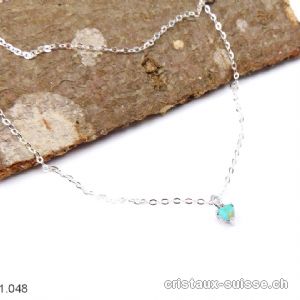 Pendentif Turquoise coeur avec chaîne argent 925, 42 cm