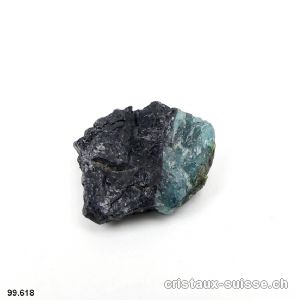 Tourmaline noire et bleue - indigolite. Pièce unique