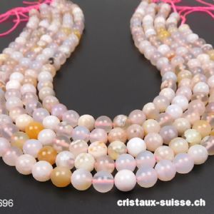 Rang Agate Sakura - Fleurs de Cerisier 8,5 mm / 39 cm, env. 46 boules. Offre Spéciale