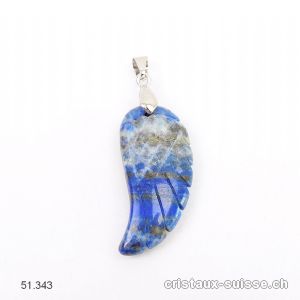 Pendentif Lapis-Lazuli, Aile d'Ange 3,5 cm avec boucle métal