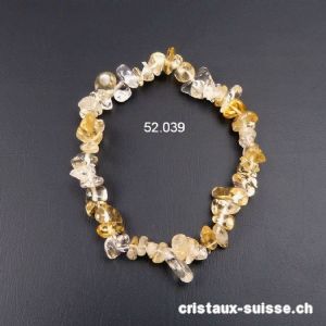 Bracelet Citrine, élastique 18-18,5 cm. Taille M