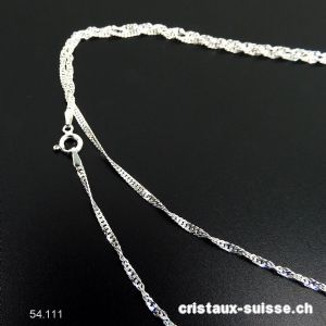 Chaîne torsadée en argent 925, L. 80 cm