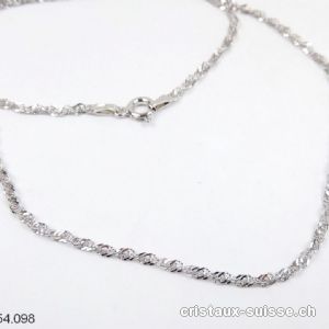 Chaîne torsadée en argent 925, L. 45 cm. RHODIÉ