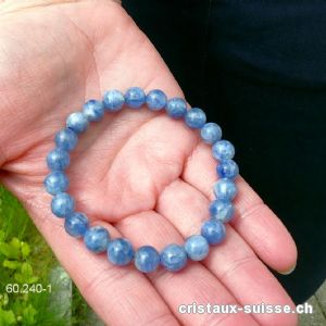Bracelet Cyanite bleue - Disthène 8 mm / 18,5 cm. Pièce unique