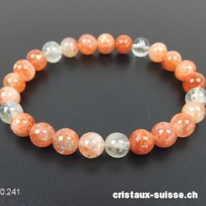 Bracelet Pierre de Soleil 7 mm, élastique 17,5 cm