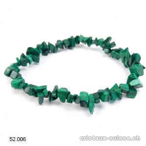 Bracelet Malachite, élastique 18 cm