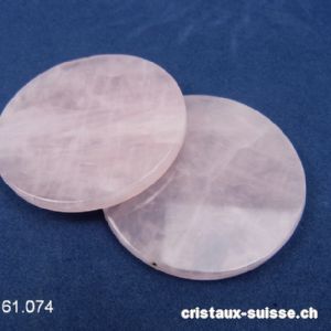 1 Disque Quartz rose plat 6 x 0,5 cm d'épais