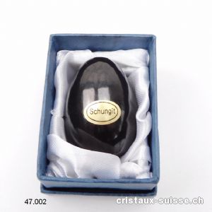 Oeuf en Schungite 4 x 3 cm, avec boîte