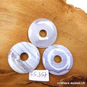 Calcédoine bleue, donut 3 cm. Qualité A