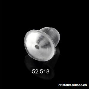 4 x Arrêts en silicone pour boucles d'oreilles, 5 mm
