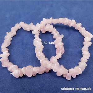 Bracelet Quartz rose, élastique 17,5 - 18 cm. Taille M. OFFRE SPECIALE