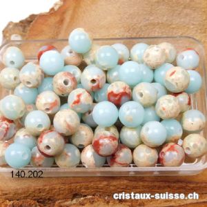 Agate Aqua -Terra claire, boule percée 6,5 mm