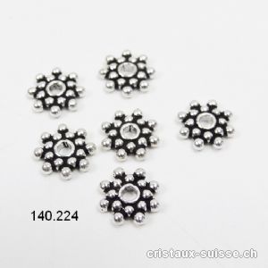 1 pièce Fleur Ethno 10 mm, Intercalaire en argent 925 vieilli