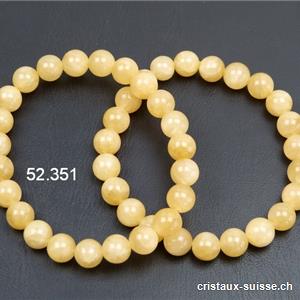 Bracelet Calcite jaune claire 8 - 9 mm, élastique 18,5 - 19 cm