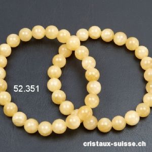 Bracelet Calcite jaune claire 8 - 9 mm, élastique 18,5 - 19 cm