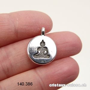 Charm Bouddha en métal argenté, diam. 1,5 cm. OFFRE SPÉCIALE