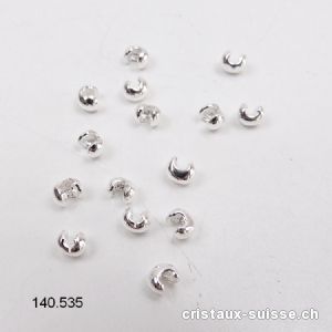 Boule cache-noeud à pincer SANS oeillet 3,5 mm argent 925