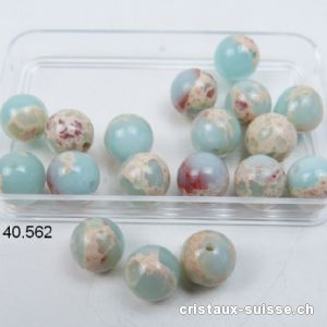 Agate Aqua -Terra claire, boule percée 8 - 8,5 mm