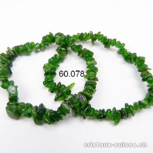 Bracelet Chromdiopside - Diopside chromifère, élastique 17,5 cm. Taille S-M