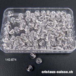 Cristal de Roche, boule percée 4 - 4,5 mm