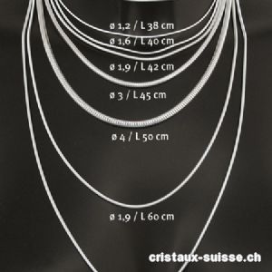 Chaîne Serpent ronde en argent 925, L. 70 cm 