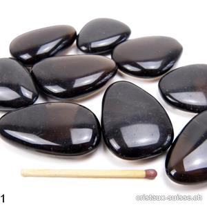 Obsidienne Fumée plate 3,5 - 4 cm. Taille M-L