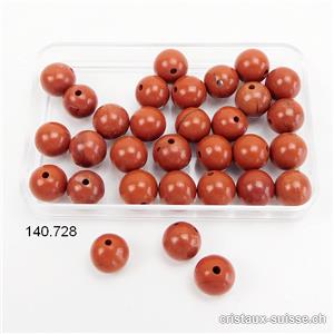 Jaspe rouge, boule percée 6 - 6,5 mm