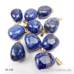 Pendentif Sodalite avec boucle métal doré