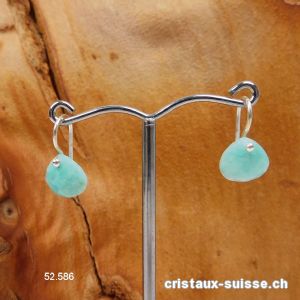 Boucles d'oreilles Amazonite facettée en argent 925