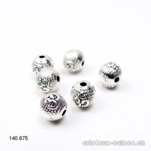 Intercalaire OM en métal argenté 8 x 7 mm. Boule légèrement ovale. OFFRE SPECIALE