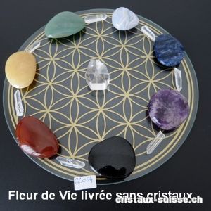 Plateau en verre FLEUR DE VIE 19 cm