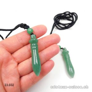 Pendule Aventurine verte 5 cm, pendule de Thot