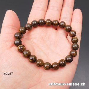 Bracelet Bronzite 8 - 8,5 mm, élastique 18 cm. Taille SM