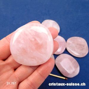 Quartz rose plat, clair 4,5 - 5 cm x épais. 1 cm. Taille XL