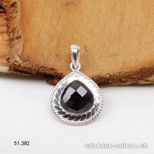 Pendentif Spinelle noir facetté en argent 925