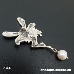 Pendentif Perle d'eau douce ELFE en argent 925. Taille L