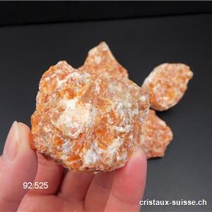 Calcite rouge - orange de Madagascar, brute 4,5 à 5 cm
