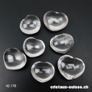 Coeur Cristal de Roche 2,8 - 3 x 2,5 cm. Qual. A