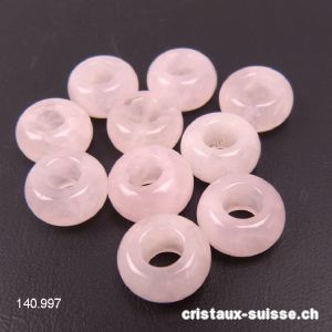 Quartz rose Donut - Rondelle 1,4 x 0,7 cm / trou 6 mm