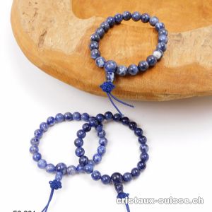 Bracelet Sodalite 8 mm, élastique 16,5 - 17 cm. Petite taille