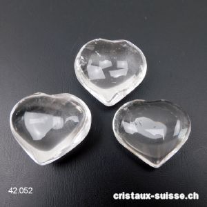 Coeur Cristal de Roche 3,5 - 4 x 3 - 3,5 cm