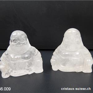 Bouddha Cristal de Roche blanc 3,5 à 4 cm