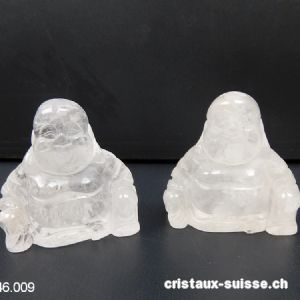 Bouddha Cristal de Roche blanc 3,5 à 4 cm