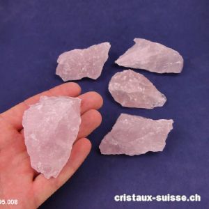 Quartz rose brut 60 à 80 grammes. 