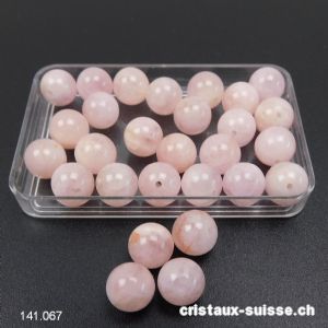 Morganite rose-pêche - Béryl, boule percée 8,5  mm. Offre Spéciale