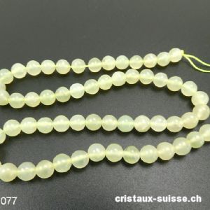 Rang Jade Serpentine vert clair 6 - 6,5 mm / 38 cm, env. 62 boules