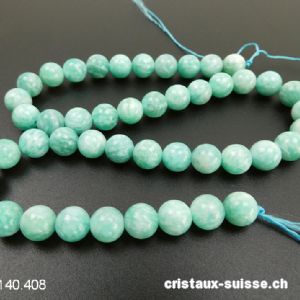 Rang Amazonite du Brésil 8 - 8,5 mm / 38,5 cm, env. 46 boules. Qual. A