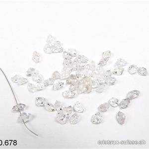 Herkimer Diamant biterminé, Type Himalaya percé. Long. 5 à 7 mm. OFFRE SPECIALE
